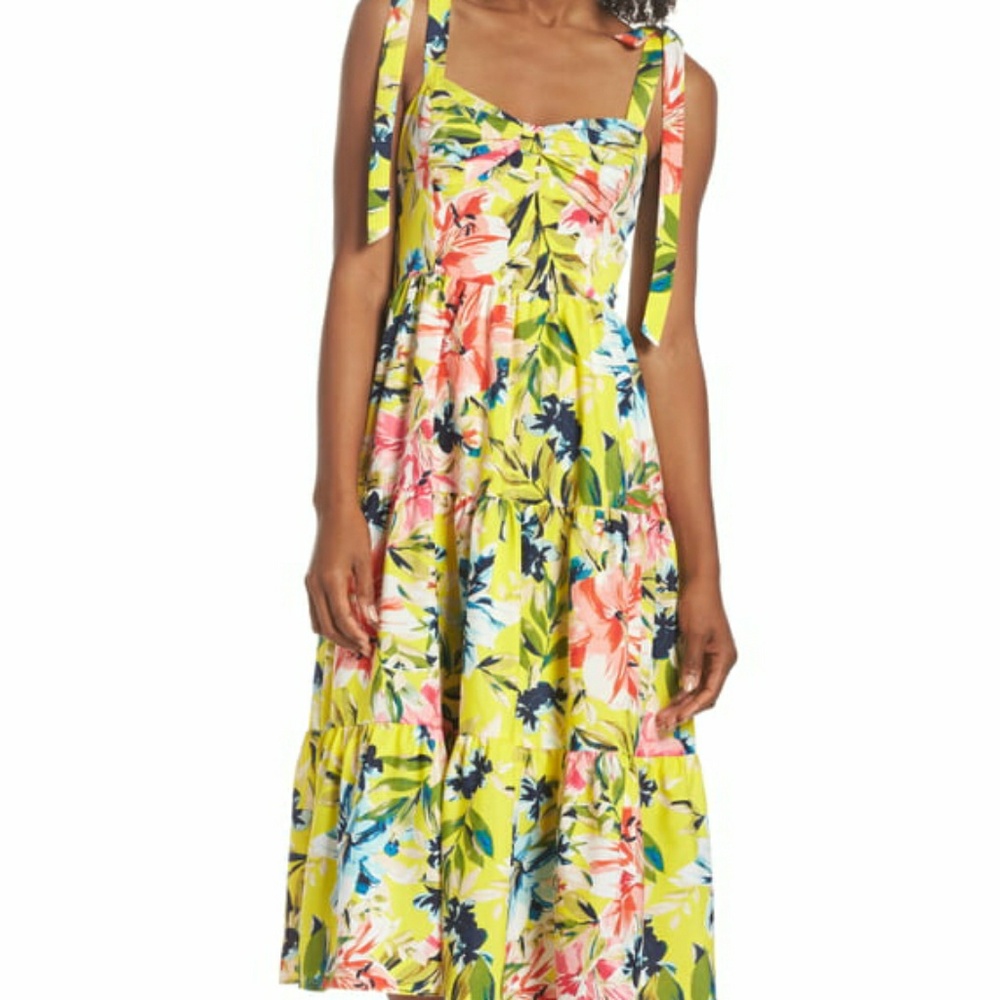 Eliza J Bow front tie strap dress